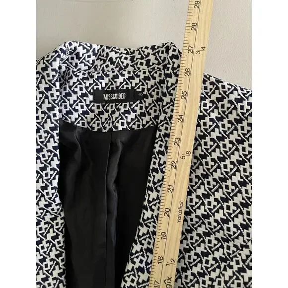 Missguided Taylor Swift Blazer Retro Printer Geometric Jacket Size 4 Small - Picture 7 of 14